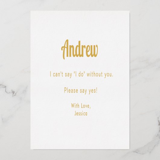 ブリデスマン提案ゴールドフォイル招待状 箔招待状 (裏面)