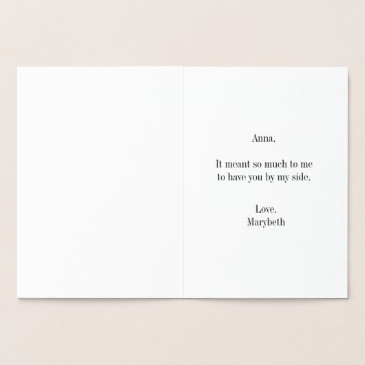 ブリデスメイドありがとうゴールドフォイルカード 箔カード (内部)