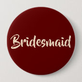 ブリデスメイドのブルゴーニュと赤面結婚披露宴 缶バッジ (正面)