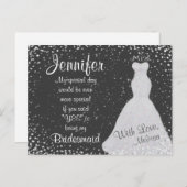ブリデスメイドの黒板紙吹雪 インビテーションポストカード (正面/裏面)