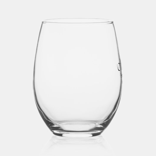 ブリデスメイドエレガントブラックスクリプトタイポグラフィ ステムなしワイングラス (右)