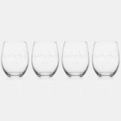 ブリデスメイドギフトカスタムワイングラス飲み物用品セット ステムなしワイングラス (裏面)