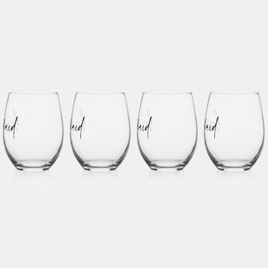 ブリデスメイドギフトカスタムワイングラス飲み物用品セット ステムなしワイングラス (左)