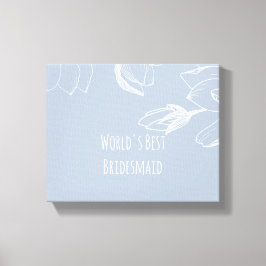 ブリデスメイドギフトダスティブルーホワイトマグノリアス キャンバスプリント