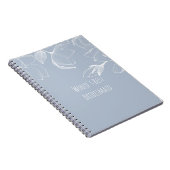 ブリデスメイドギフトダスティブルーホワイトマグノリアス ノートブック (右側)