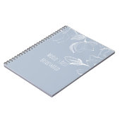 ブリデスメイドギフトダスティブルーホワイトマグノリアス ノートブック (左側)