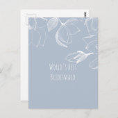 ブリデスメイドギフトダスティブルーホワイトマグノリアス ポストカード (正面/裏面)