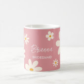 ブリデスメイドギフトデイジーデザートピンクカスタム コーヒーマグカップ (中央)