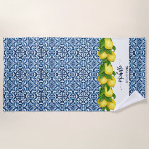 ブリデスメイドギフトブライダルパーティギフトカスタム ビーチタオル