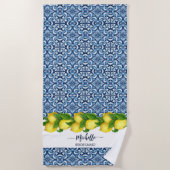 ブリデスメイドギフトブライダルパーティギフトカスタム ビーチタオル (正面)