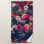 ブリデスメイドギフトブライダルパーティギフトカスタム ビーチタオル (正面)