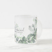 ブリデスメイドギフトホワイトローズテーマ パーソナライズされた フロストグラスマグカップ (正面右)