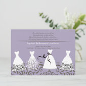 ブリデスメイドズランチラベンダーバックグラウンド招待状 招待状 (スタンド正面)