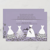 ブリデスメイドズランチラベンダーバックグラウンド招待状 招待状 (正面/裏面)