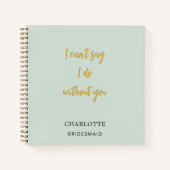 ブリデスメイドセージ緑引用文 ノートブック (正面)