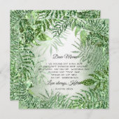 ブリデスメイドトロピカルミントグリーングリッター 招待状 (正面/裏面)