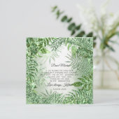 ブリデスメイドトロピカルミントグリーングリッター 招待状 (スタンド正面)