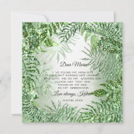 ブリデスメイドトロピカルミントグリーングリッター 招待状