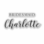 ブリデスメイドネームビニルデカールカスタムステッカー シール (正面)