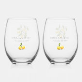 ブリデスメイドブライダルパーティレモ結婚ンテーマ ステムなしワイングラス (裏面)