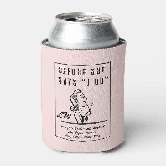 ブリデスメイドモノグラム – バチェロレッテ 缶クーラー (缶正面)