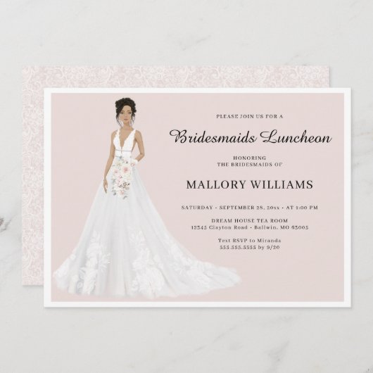 ブリデスメイドランチョンガウンブライダル 招待状 (正面/裏面)
