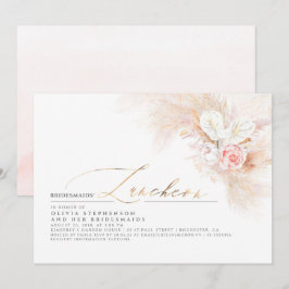 ブリデスメイドランチョンパンパスグラスブライダルシャワー 招待状