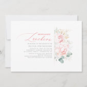 ブリデスメイドランチョンピンクフローラブライダルシャワー 招待状 (正面)