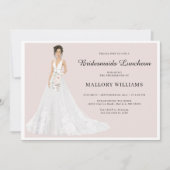 ブリデスメイドランチョンブライダルガウン招待状 招待状 (正面)