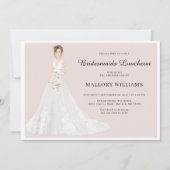 ブリデスメイドランチョンブライダルガウン招待状 招待状 (正面)