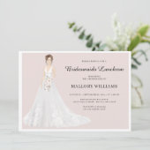 ブリデスメイドランチョンブライダルガウン招待状 招待状 (スタンド正面)