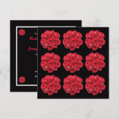 ブリデスメイドランチョン招待状- Red Roses 招待状 (正面/裏面)