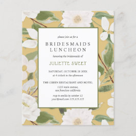 ブリデスメイドランチョン |白い花葉色黄