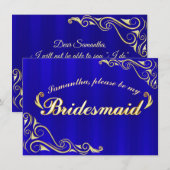 ブリデスメイドレエレガントガルゴールデンフォント招待状 セーブザデート (正面/裏面)