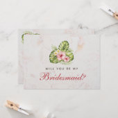 ブリデスメイド提案熱帯フローラピンクハイビスカス カード (正面/裏面インサイチュ)