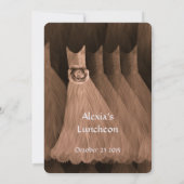 ブリデスメイド昼食又はブランチ青銅メタリック 招待状 (裏面)