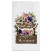 ブリデスメイド素朴カラフルフローラ水色シック スモールペーパーバッグ (裏面)
