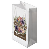 ブリデスメイド素朴カラフルフローラ水色シック スモールペーパーバッグ (正面アングル)