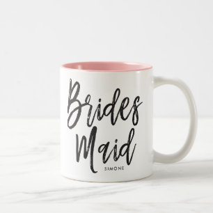 ブリデスメイド スクリプトスタイルのカスタム結婚 ツートーンマグカップ