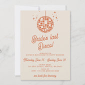 ブリデス最後のディスコの旅程バチェロレッテ 招待状 (正面)