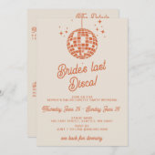 ブリデス最後のディスコの旅程バチェロレッテ 招待状 (正面/裏面)