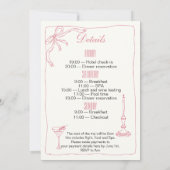 ブリデス最後のライドバチェロレッテ週末の日程 招待状 (裏面)