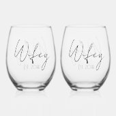 ブリデス結婚ゲイのパーソナライズされた最初年度 ステムなしワイングラス (裏面)
