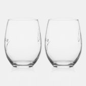 ブリデス結婚ゲイのパーソナライズされた最初年度 ステムなしワイングラス (左)