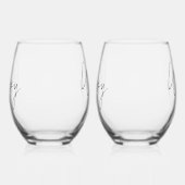 ブリデス結婚ゲイのパーソナライズされた最初年度 ステムなしワイングラス (右)