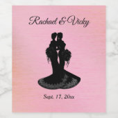 ブリデス結婚ピンク ワインラベル (シングルラベル)