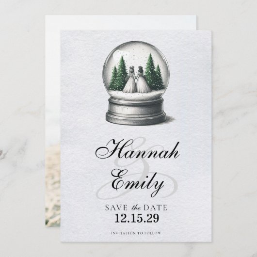 ブリデス・スノーグローブ セーブザデート (正面/裏面)