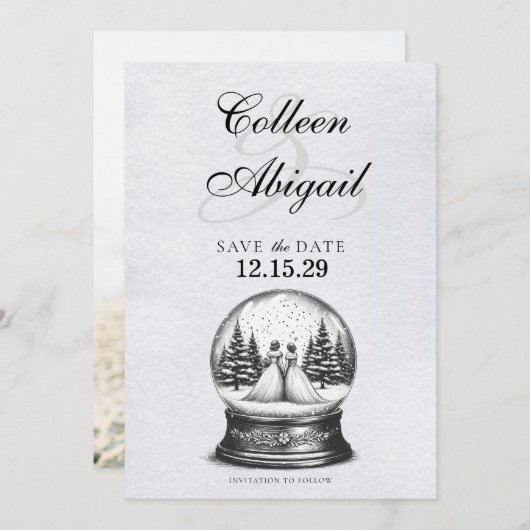ブリデス・スノーグローブ セーブザデート (正面/裏面)