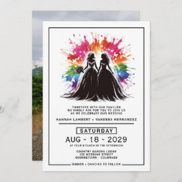 ブリデス・レインボー結婚・バースト 招待状