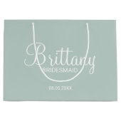 ブリデズモダンマパーソナライズされたイド ラージペーパーバッグ (正面)